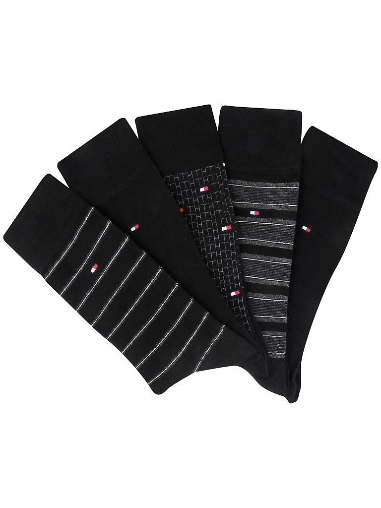 TOMMY HILFIGER Socken Geschenkbox 5er Pkg black schwarz | 39-42